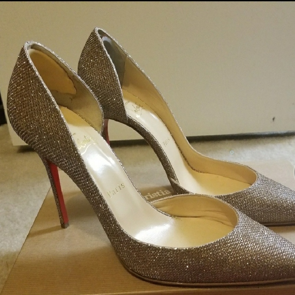 Christian louboutin Iriza 100 gold glitter
